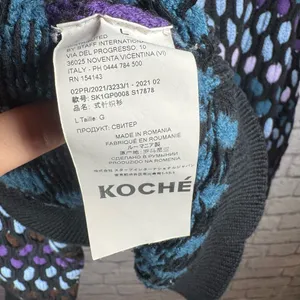 Koche Cropped Polka Dot Sweater Womens size large FLAWED‎ Black thumbnail 4