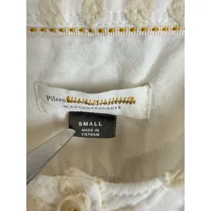 Anthropologie Pilcro Tavi Textured Blouse S Button Down Ivory Boho thumbnail 8