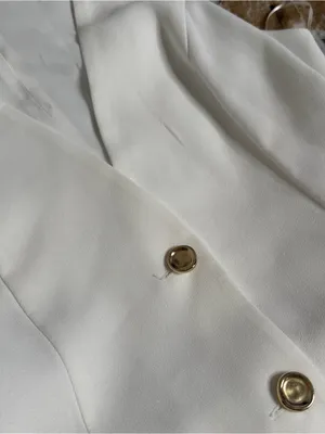 Zara White Sleeveless Double-Breasted Pleated Midi Dress thumbnail 3