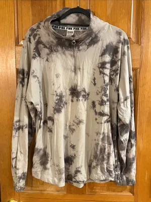 Pink Victoria’s Secret tie dye half zip pull over size large. thumbnail 1