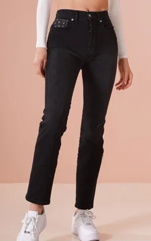 Revice Hourglass Fit Love Noir Black Size 24 90s Straight Leg Mom‎ Jeans NEW thumbnail 1