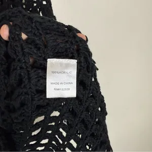 Revolve Superdown Black Crochet Midi Skirt Fringe thumbnail 9