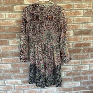 Maeve by Anthropologie Tiled Amethyst Dress Small Boho thumbnail 6