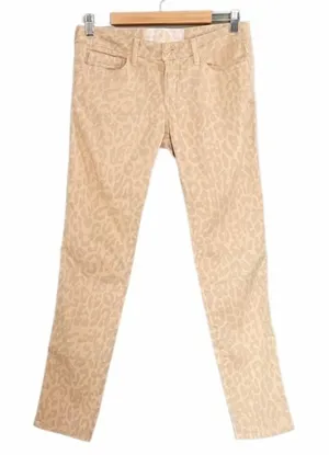 Anthropologie Bella Dahl Tan Cream Leopard Print Low Rise Chino Women’s Size 28 thumbnail 1