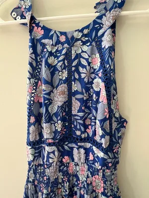 Abel the Label Bluebell Floral Halter Tie Back Full Skirt Maxi Dress XSmall thumbnail 12