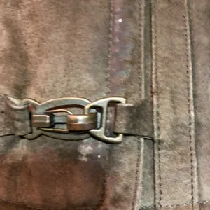 Gallery Leather Coat Womens M Used Brown Faux Fur Lining and Collar thumbnail 8