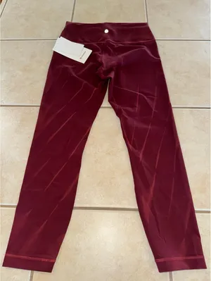 Lululemon Wunder Train High Rise 25” Sun Bleached Wash Red Merlot Size 8 NWT thumbnail 1