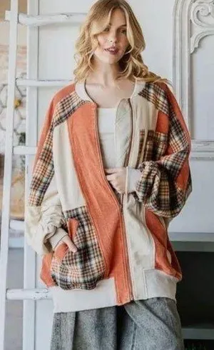 Oli & Hali Oversized Full Zip Jacket Size M Orange Size M thumbnail 1