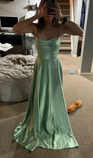 Sage Green Prom Dress thumbnail 1