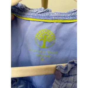 Healing Hands Cotton Tunic Top Light Blue Pockets Cottagecore Nursecore‎ Summer thumbnail 4