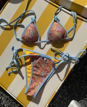 Strawberry Milk Mob Moxie Bikini Set Blue Size M thumbnail 2
