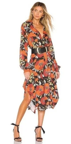 Revolve DODO BAR OR Natasha Dress Genia Floral‎ Retro Print Size 46 US Size 10 thumbnail 1