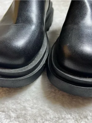 Black Faux Leather Chunky Chelsea Boots Size 40 thumbnail 3