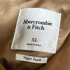 Abercrombie & Fitch Brown Vegan Faux Suede Long Sleeves Crop Coat Jacket Size XL thumbnail 4