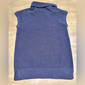 LAUREN RALPH LAUREN ACTIVE Funnel Neck Sleeveless Sweater Women’s Med Navy Blue thumbnail 9