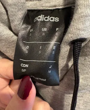 Adidas Gray Hoodie with Black Sleeve Stripes thumbnail 3