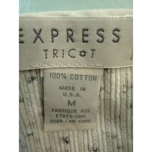 Vtg Express Tricot Floral‎ Babydoll Large Ribbed Cotton Tank Top Y2k Coquette thumbnail 7