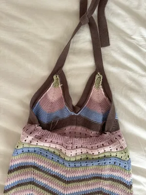 Crochet Halter Mini Dress thumbnail 4