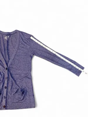Old Navy Heathered Blue Oversized V-Neck Button Down Cardigan Sz XS thumbnail 5