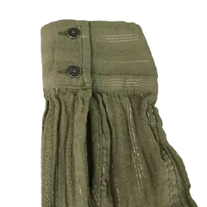 Anthropologie pin tuck moss green & metallic shirt dress S‎ thumbnail 7