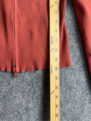 Active USA Woman’s Large stretchy Brick Red Zip-Up Sweater and under shirt thumbnail 2