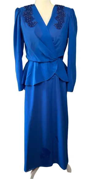 Vintage Sylvia Ann formal dress, size 8, vintage, wedding, prom, party, 80s thumbnail 1