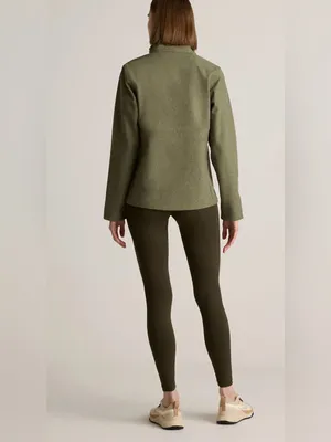 Quince Women’s Soft-shell Fleece Lined Full Zip Heather Olive Oil Jacket Size XS thumbnail 2