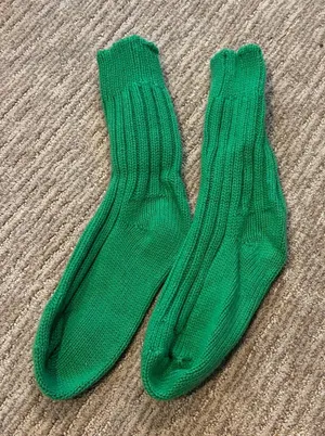 Emerald Green Women's Ribbed Socks thumbnail 1