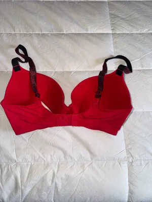 Victoria's Secret Red Bra with Black Accent Straps thumbnail 2