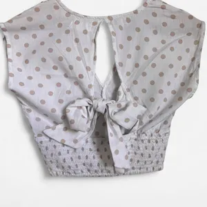 Retro Polka Dot Festival Dream Cropped Ruffle Blouse thumbnail 2