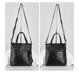 The Sak black leather embossed crossbody tote thumbnail 7
