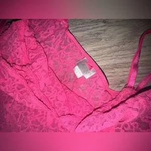 Victoria’s Secret RARE Y2K HOT PINK LACE Mini Lingerie Dress Large thumbnail 7