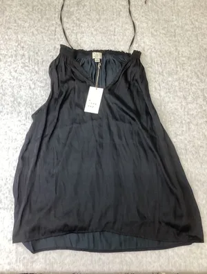 A New Day Womens‎ Black Satin Halter Neck Tie Back Tank Top Large NWT 564266 thumbnail 1