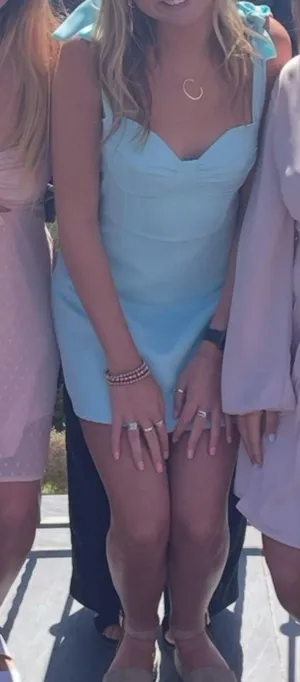 Lucy in the Sky Mini Dress Aqua thumbnail 1