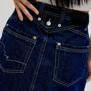 NWT Free People Suzy Denim Midi Skirt in Deep Blue Crush thumbnail 3