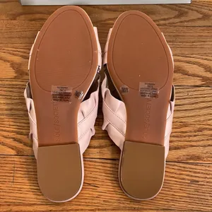 Sole Society Mandi Ruffled Leather Slide‎ Sandals Spring Blush Pink 7M 37.5 thumbnail 8