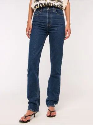 Abercrombie‎ & Fitch The 90s Straight Jean Ultra High Rise Curve Love Size 8/29R thumbnail 2