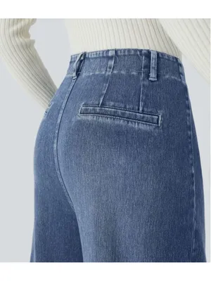Halara Flex™ High Waisted Pockets Washed Casual Wide Leg Jeans Size Large Tall thumbnail 6