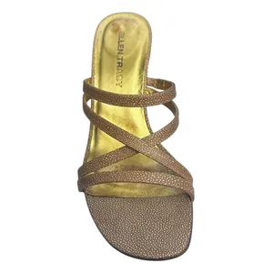 Vintage Heel Sandals Strappy Gold Metallic Ellen Tracy US 9 M 90s Casual Formal thumbnail 2