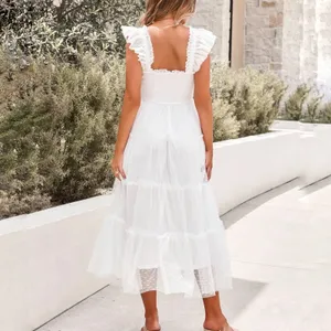 Blu Pepper White Swiss Dot Tulle Tiered Maxi Dress Sz S NWT thumbnail 11