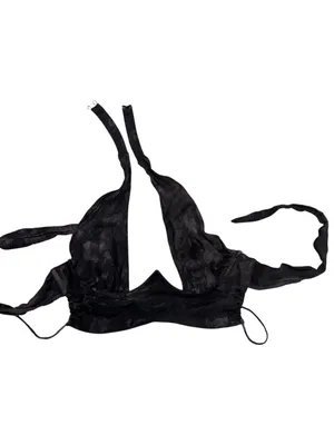 For love & Lemons Marbled charcoal grey halter bralette size Large thumbnail 3