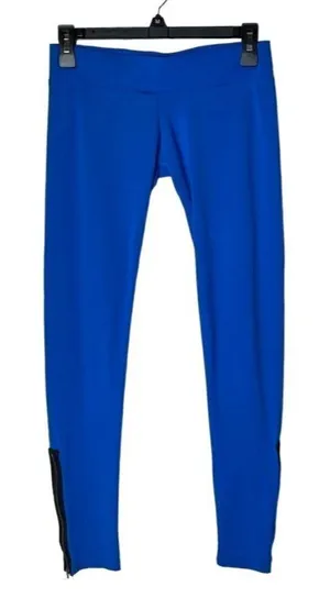 LNA Blue Low Rise Cropped Zippered Ankle Leggings Size‎ M thumbnail 1