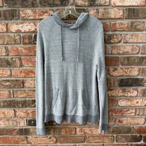 Hollister Womens Size Large Long Hooded Sweater Knit Classic Casual Gray thumbnail 3