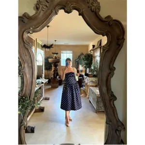 SELF-PORTRAIT Polka Dot Satin Midi Dress UK10/US6 thumbnail 3