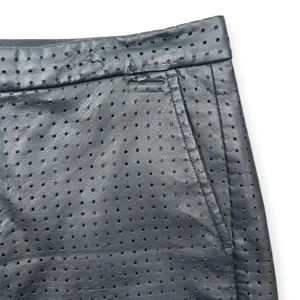 Banana Republic | NWT | 0 | Black Faux Leather Perforated Lined Chino Shorts thumbnail 10