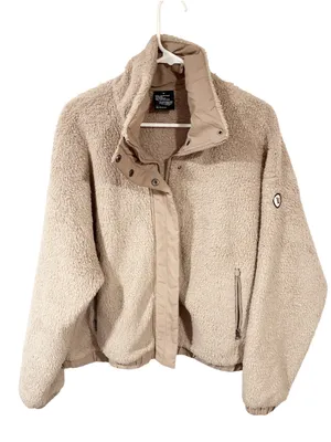 Vuori Tan Sherpa High Pile Fleece Bomber Jacket Size XL thumbnail 1