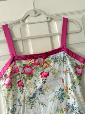 Dressbarn Floral Pink Trim Midi Sundress with Bow thumbnail 4