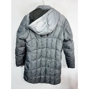 Eddie Bauer Puffer Down Parka Hooded Quilted Jacket Women's PM Medium Steel Gray thumbnail 2