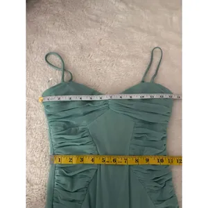 Lulus Giorgina Sage Mesh Gathered Trumpet Midi Dress Size XS Cocktail Sexy thumbnail 7
