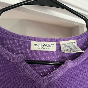 Purple and Pink Striped Women's Sweater thumbnail 3